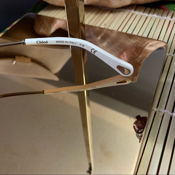 Chloe Petrol Gradient Wendy Round Gold Sunglasses - Picture 6 of 11